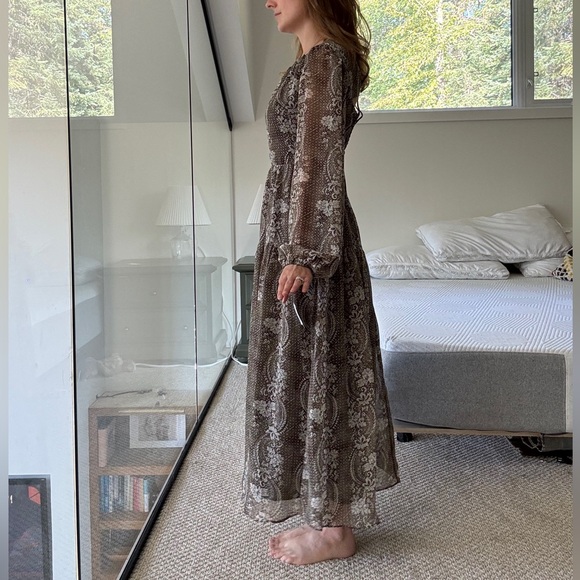 Anthro En Saison xs-s NWT Paisley Long Sleeve Maxi Dress - Picture 5 of 15